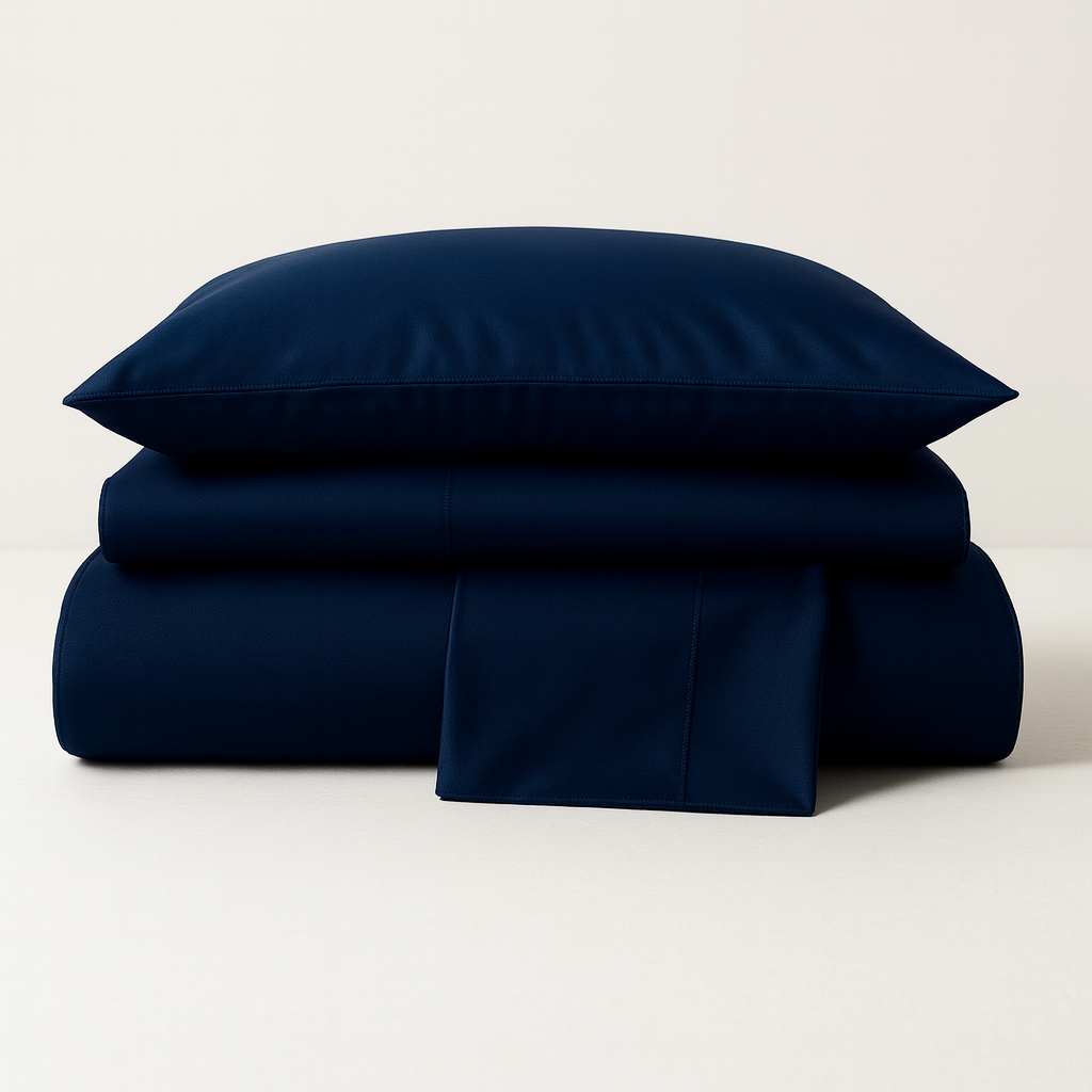 Sábanas 285 Hilos Percal 100% Algodón Pima | Azul Profundo Colección I.U.