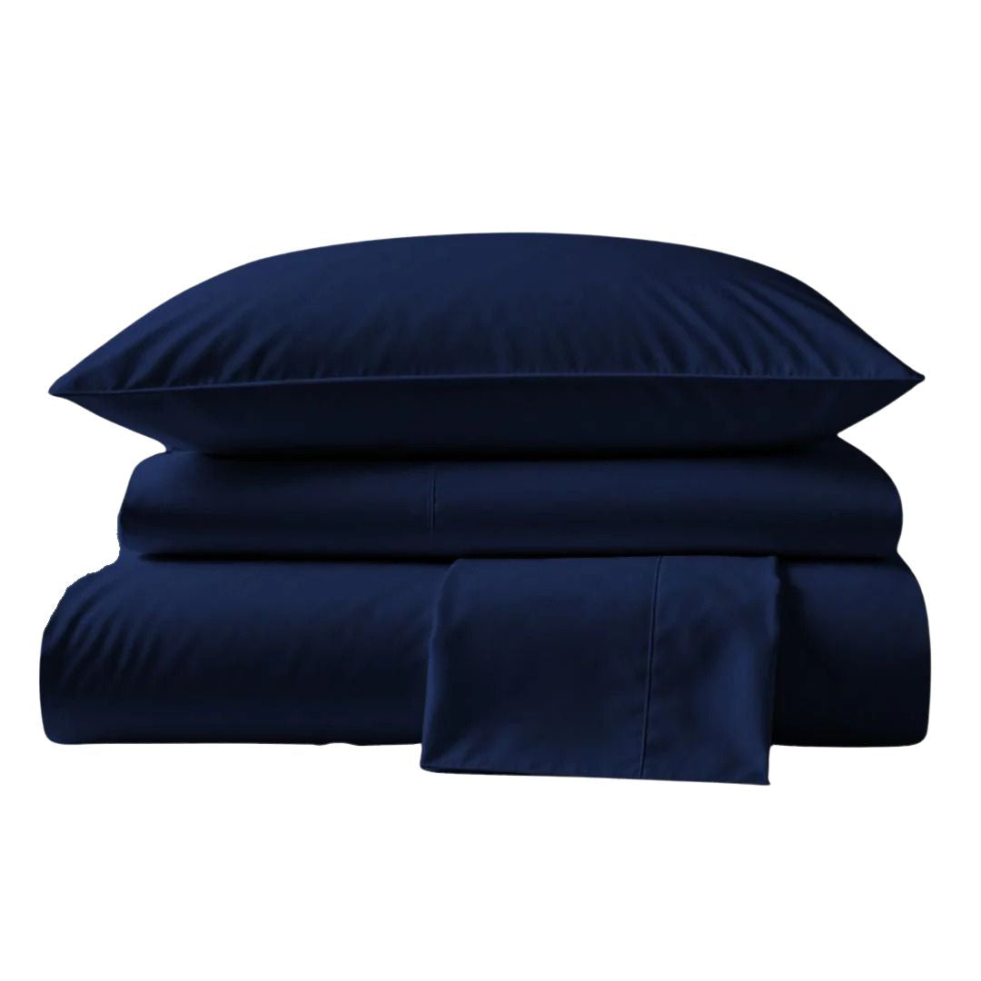 Sábanas 400 Hilos Satén 100% Algodón Pima | Azul Profundo Colección I.U.