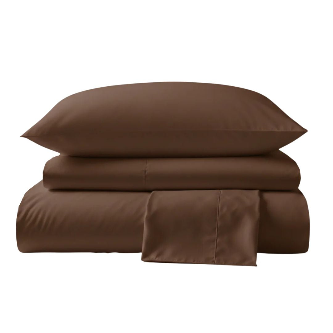 Sábanas Termoregulables 600 Hilos Satén 100% Algodón Pima | Chocolate