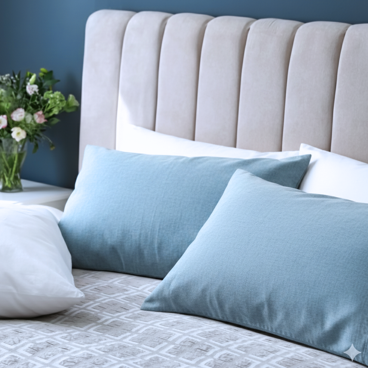 Fundas de Almohada 415 Hilos Percal 100% Algodón Pima | Light Denim