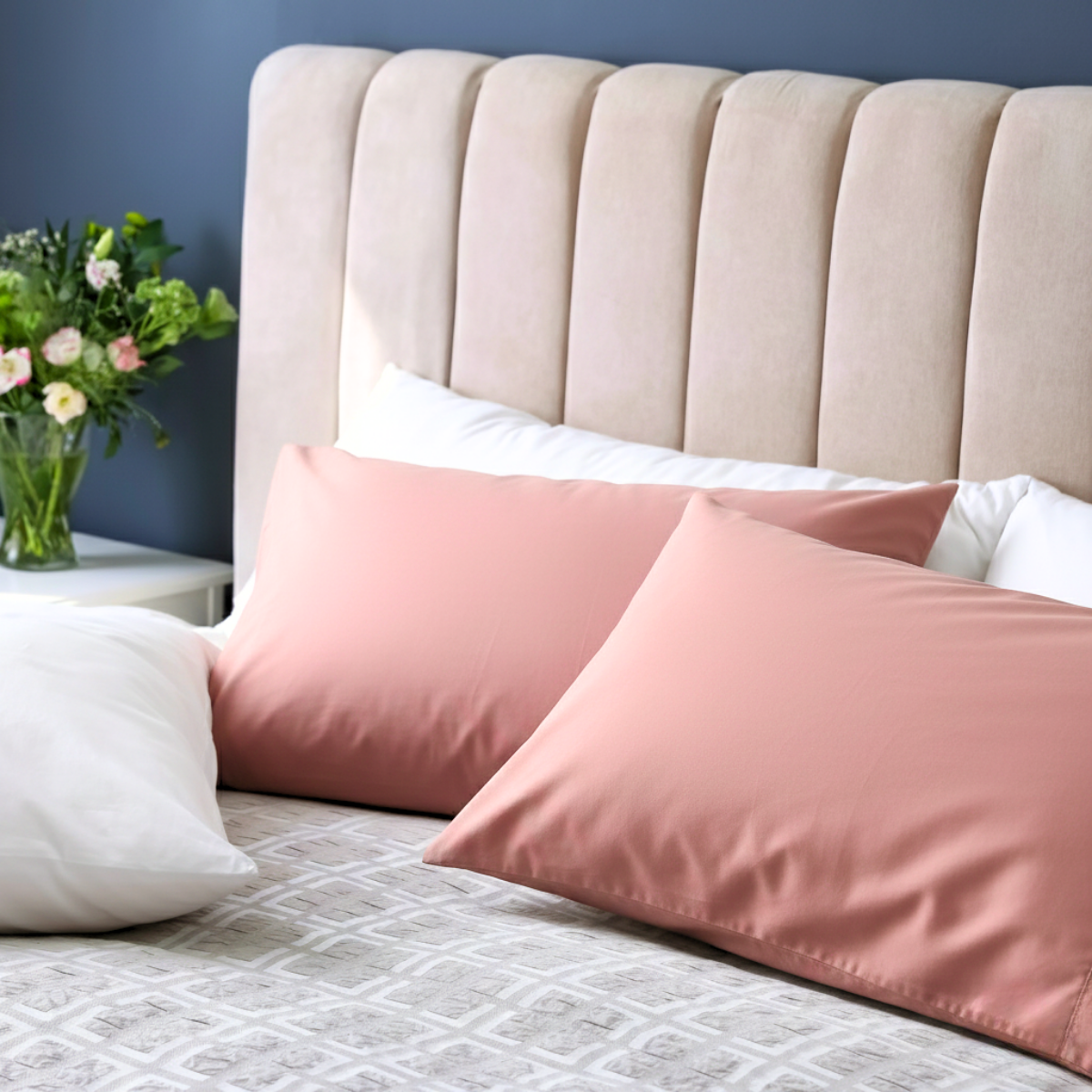 Fundas de Almohada 415 Hilos Percal 100% Algodón Pima | Palo Rosa