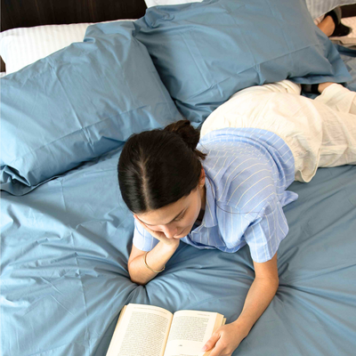Fundas de Almohada 415 Hilos Percal 100% Algodón Pima | Light Denim