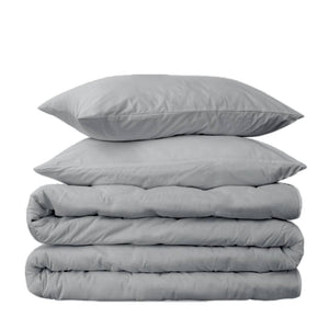 Set de Funda Duvet 285 Hilos Percal 100% Algodón Pima | Plateado