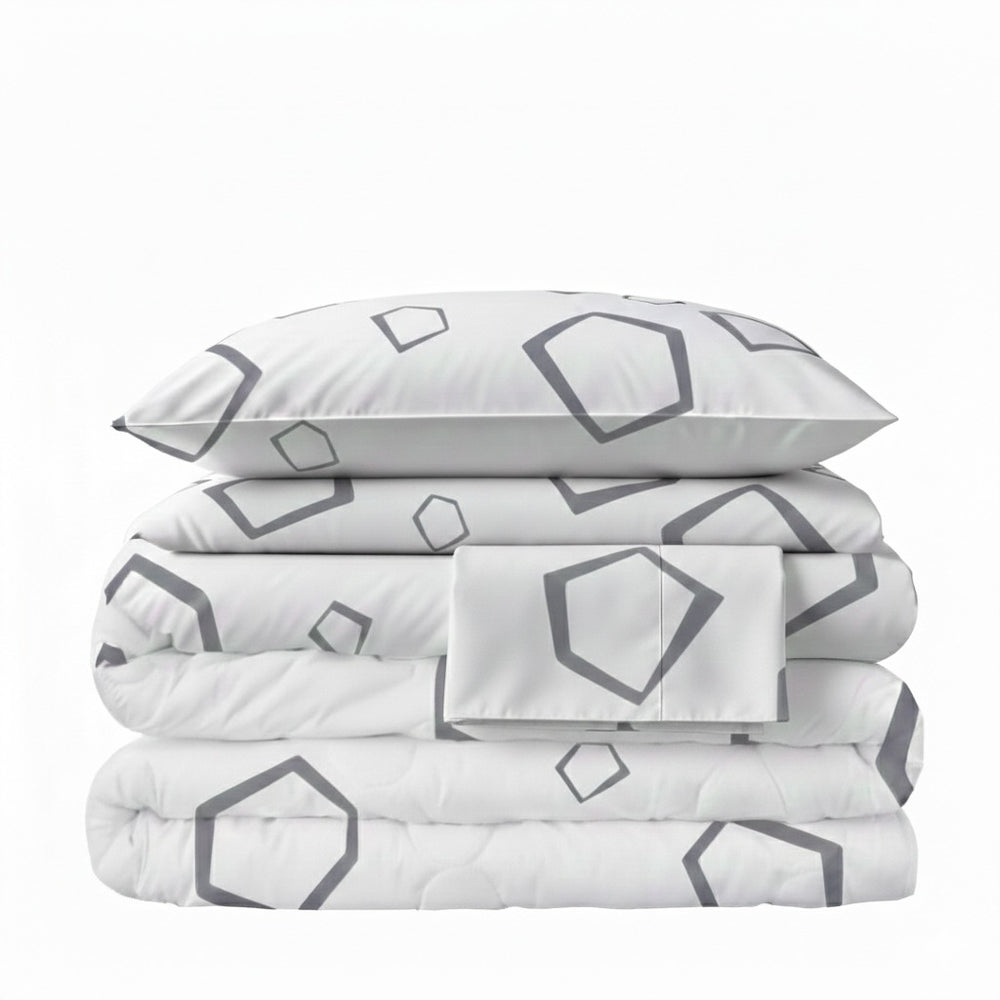 Set de Funda Duvet 285 Hilos Percal 100% Algodón Pima | Phuyu Gris