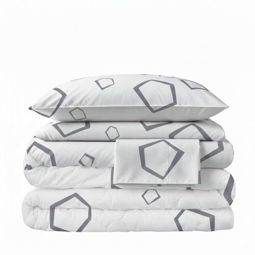 Set de Funda Duvet 285 Hilos Percal 100% Algodón Pima | Phuyu Gris
