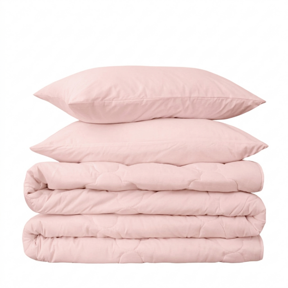 Set de Funda Duvet 415 Hilos Percal 100% Algodón Pima | Rosa Pastel