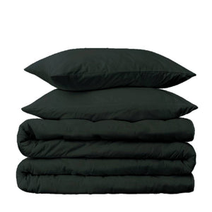 Set de Funda Duvet 285 Hilos Percal 100% Algodón Pima | Gris Oscuro