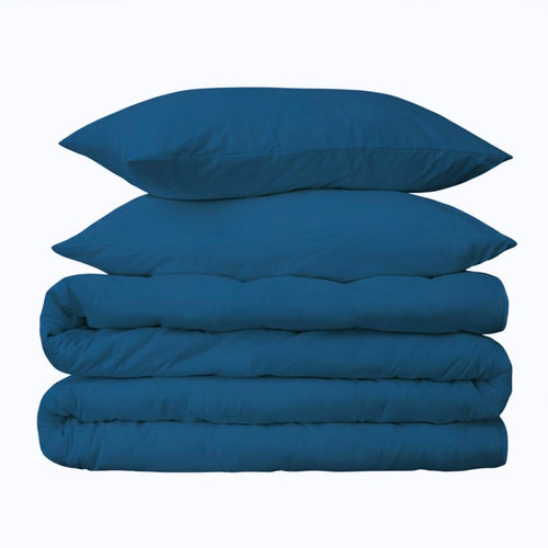 Set de Funda Duvet 400 Hilos Satén 100% Algodón Pima | Azul Cobalto