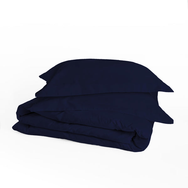 Set de Funda Duvet 285 Hilos Percal 100% Algodón Pima | Azul Marino