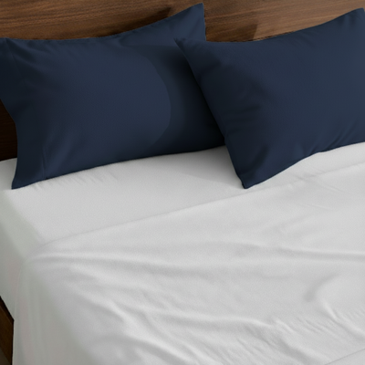 Fundas de Almohada 285 Hilos Percal 100% Algodón Pima | Azul Marino