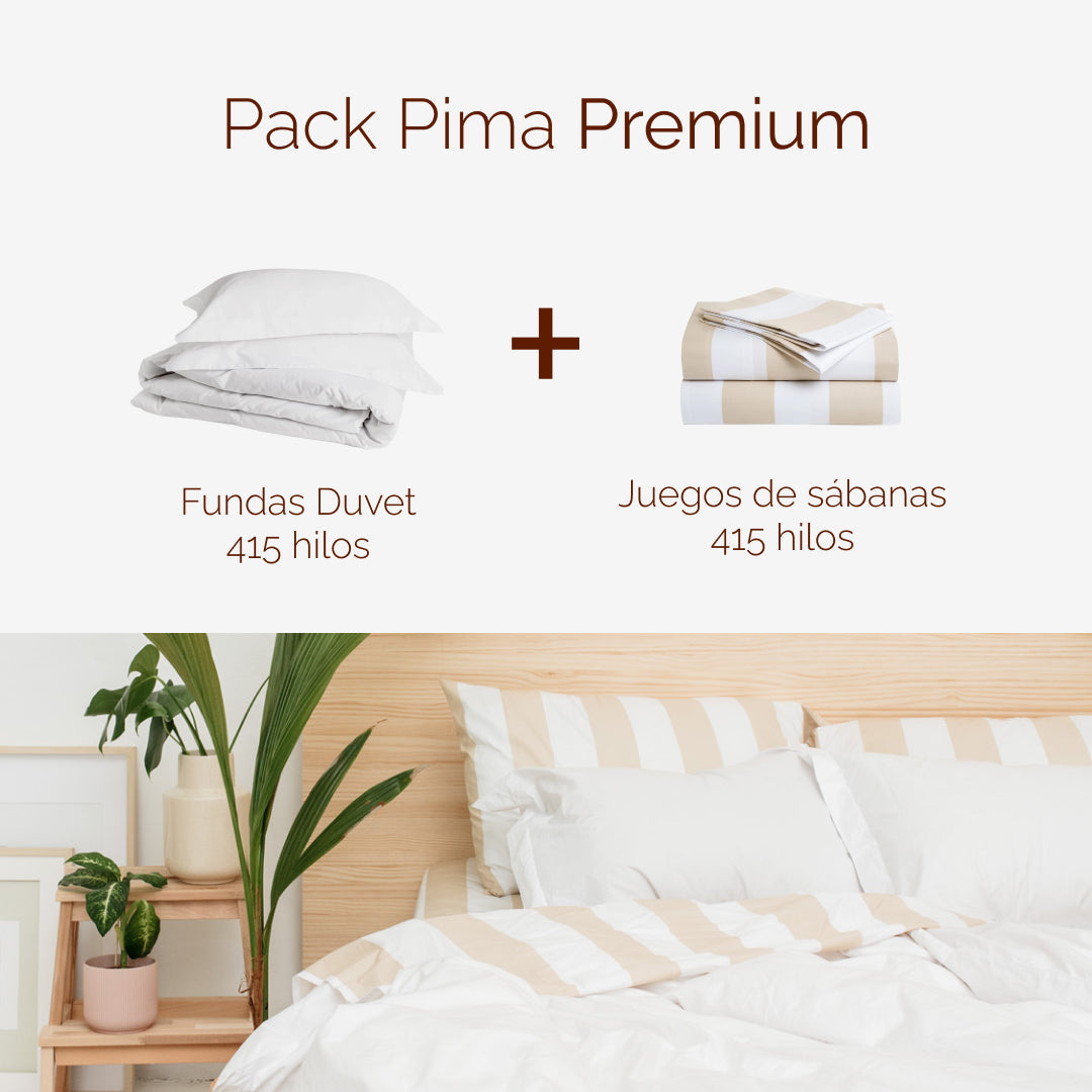 Pack Sábana + Funda Duvet | 1.5 Plazas | 415 Hilos Percal