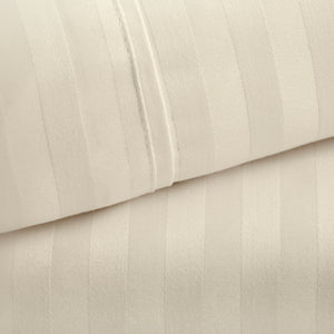 Fundas de Almohada 400 Hilos Satén Listado 100% Algodón Pima | Crema