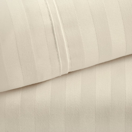 Fundas de Almohada 400 Hilos Satén Listado 100% Algodón Pima | Crema