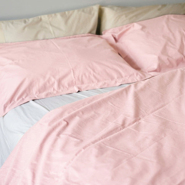 Set de Funda Duvet 415 Hilos Percal 100% Algodón Pima | Rosa Pastel