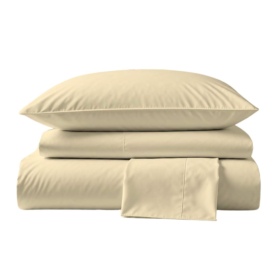Sábanas 285 Hilos Percal 100% Algodón Pima | Crema Colección I.U.