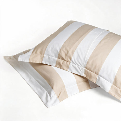 Set de Fundas Shams 415 Hilos Percal 100% Algodón Pima | Rayas Anchas Anís