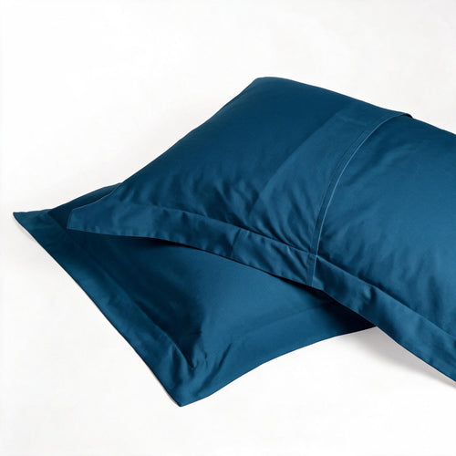 Set de Fundas Shams 400 Hilos Satén 100% Algodón Pima | Azul Cobalto