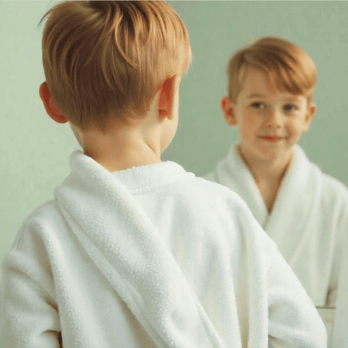 Batas de Baño Clásicas para Niños | Blanco