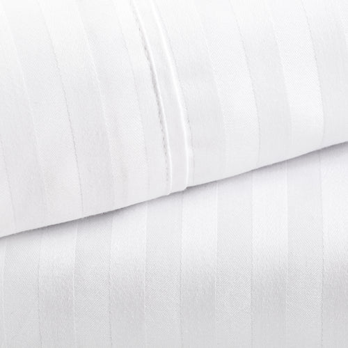Set de Funda Duvet 400 Hilos Satén Listado 100% Algodón Pima | Blanco