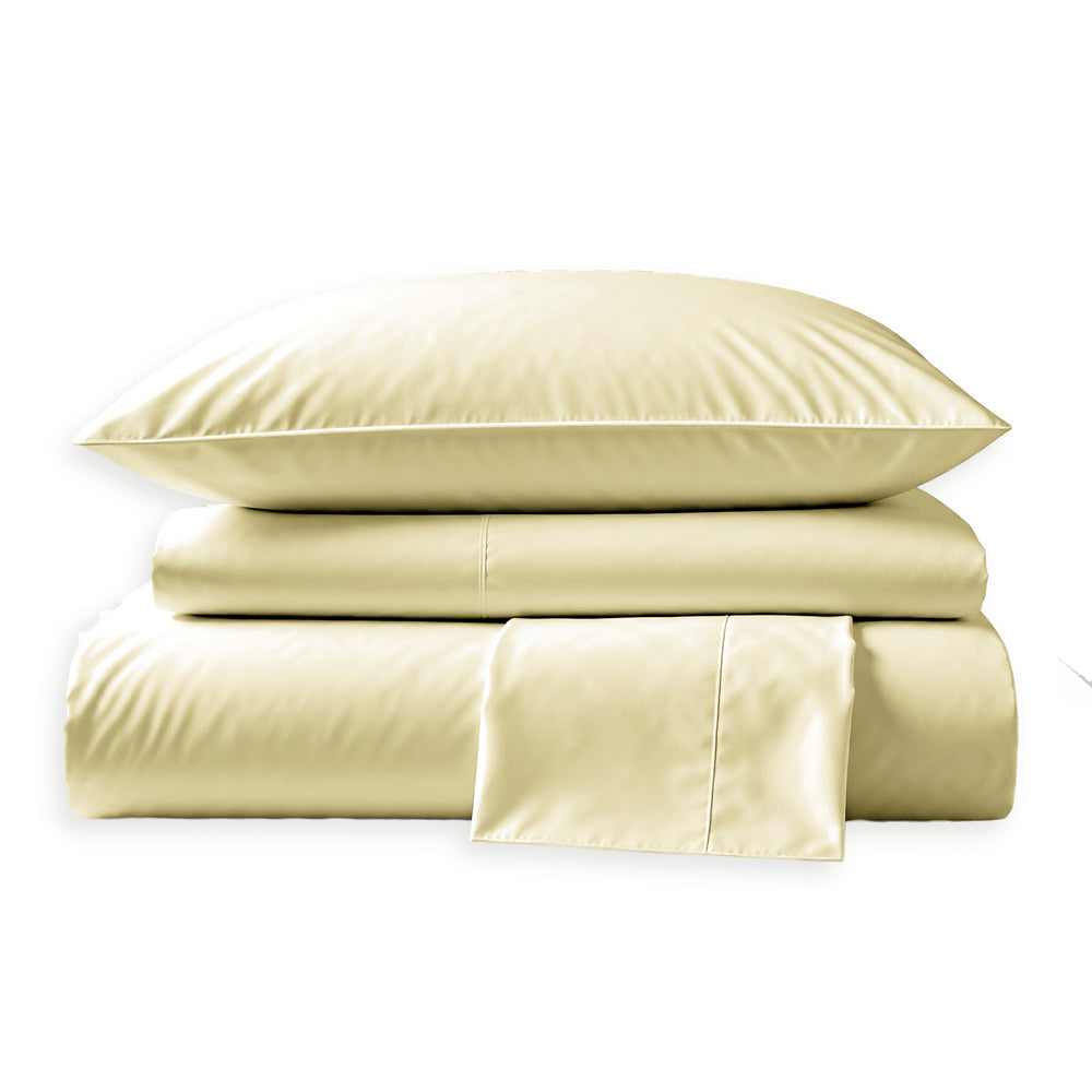 Sábanas 400 Hilos Satén 100% Algodón Pima | Crema Colección I.U.