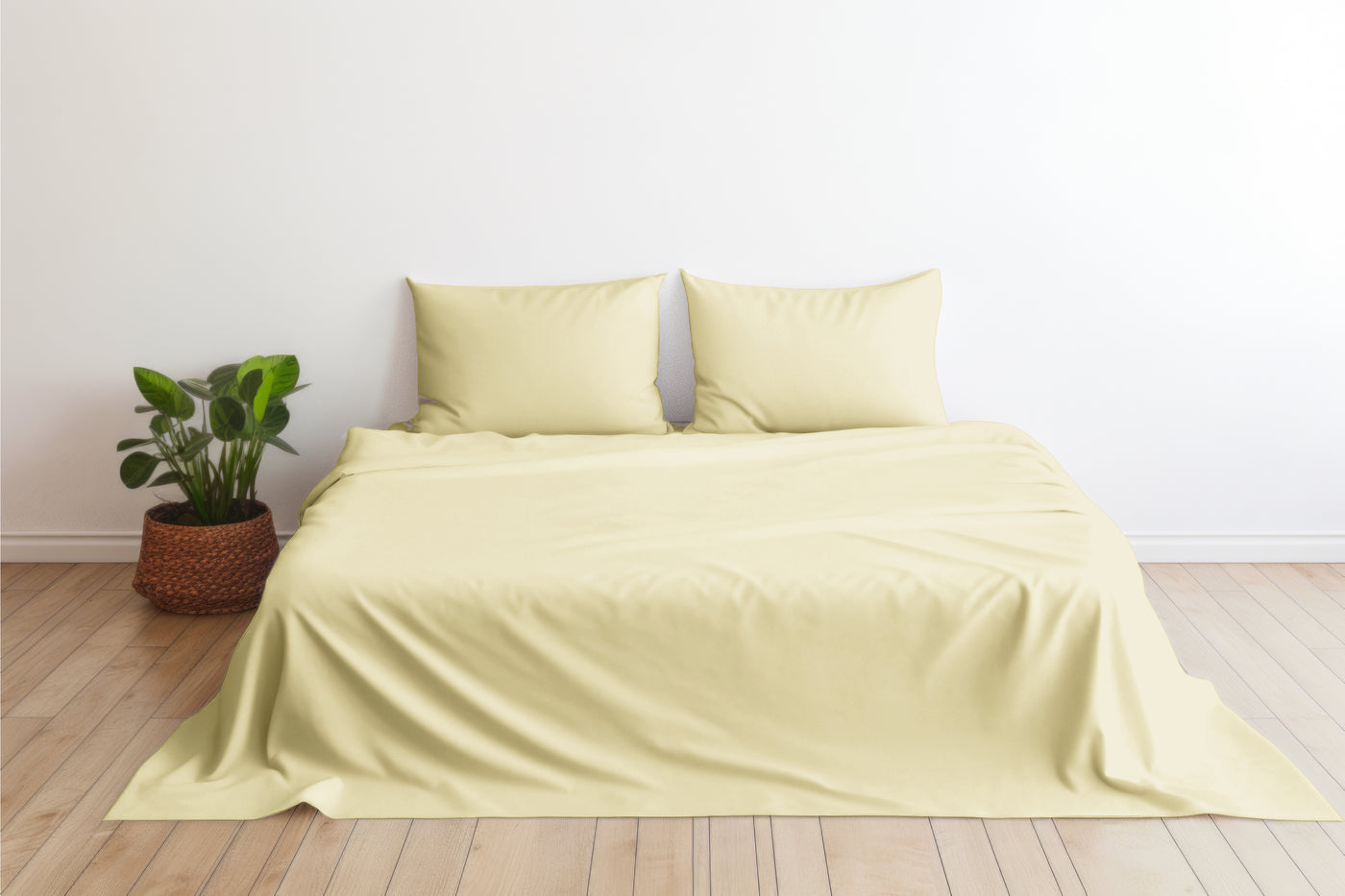 Sábanas 285 Hilos Percal 100% Algodón Pima | Crema Colección I.U.