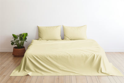 Sábanas 285 Hilos Percal 100% Algodón Pima | Crema Colección I.U.